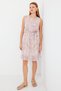 Women's Patterned Zero Sleeve Chiffon Dress Pink 1161 - 4