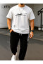 Limited Edition Printed Oversize Black T-Shirt & Black Pants Tracksuit Set - 3