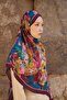 Sunrise Flower Pattern Shawl - Plum - 2