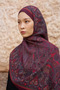 Sunrise Ethnic Pattern Shawl - Claret Red - 2