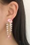 Pink Color Fish Figured Stone Detailed Earrings (Pair)