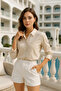 Women's Poplin Pocket Detail Shirt - Trend Buttoned Slim Fit Shirt - 6