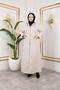 Women's Hooded Zippered Pocket Beige Quilted Long Cap - 3