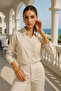 Women's Poplin Pocket Detail Shirt - Trend Buttoned Slim Fit Shirt - 3