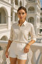 Women's Poplin Pocket Detail Shirt - Trend Buttoned Slim Fit Shirt - 5