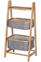 Shelf With Two Baskets, Bamboo, Household And Kitchen Storage, Space Saving Solution, - 2