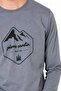 6097 Men's Long Sleeve Crew Neck Pajama Set-Gray - 2