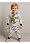 Boys' Dinosaur Printed Long Sleeve Pajama Set