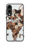 غطاء حماية لهاتف Samsung Galaxy S25 Edge بتصميم خريطة العالم