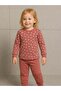 Girls' Floral Patterned Cotton Soft Textured Pajamas Set - 3