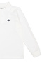 Girls Boys White Polo Collar T-Shirt Long Sleeve School T-Shirt Unisex Kids Top - 5