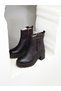 235131K Sole Detail 8cm Thick Heel Khaki Leather Boots for Women