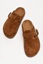 Elnad Women's Genuine Leather Slippers Tan Suede - 7