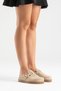 Elnad Women's Genuine Leather Slippers Beige Suede - 2