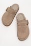 Elnad Women's Genuine Leather Slippers Beige Suede - 7