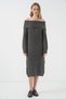 Women's Madonna Collar Oversize Knitwear Dress Anthracite 1170 - 2