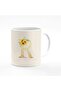 Ceramic Coffee Mug - 11 Oz, Custom Initial Letter in Flower Design - R (White Biscuit)