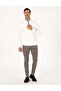 Ecru 3 Thread Regular Fit Zippered Stand Collar Basic Sweatshirt 50314044-Vr019 - 4