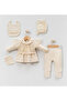 100% Organic Cotton Removable Lace Flower Embroidered Baby Girl 5-Piece Hospital Exit Bodysuit Set - 2