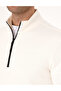 Ecru 3 Thread Regular Fit Zippered Stand Collar Basic Sweatshirt 50314044-Vr019 - 7