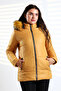 Women's Mustard Color Hooded Fur Water, Wind and Wash Resistant Quilted Coat - 5