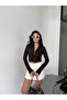 Women's Black Zippered Diving Fabric Finger Slip Cardigan - 3