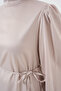 Women's Satin Hijab Evening Dress M.Cream 1180 - 5