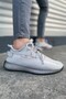High Quality Lace-Up Sneaker Casual Knitwear Comfortable Sports Shoes Gray Unisex - 3