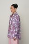 Women's Blue Color Flower Patterned Oversize Cut Shirt - 2