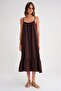 4740 Women's Strap Muslin Midi Dress Brown - 2