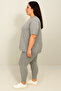 Women's Plus Size Short Sleeve Leggings Suit 8210-25 - 2