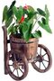 FFD Rustic Wooden Plant Pot with Two Wheels - Decorative Flower Pot for Indoor & Outdoor Use Vases - 6
