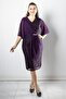 Chiffon Detailed Evening Dress Plum MDV390 - 2