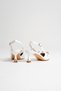 White Patent Leather Women's 5 cm Open Back Stiletto Special Design Heel Imported Buckle Stylish Comfortable New Season - 8