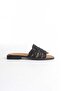 Ares Black Genuine Leather Women's Slippers - 2