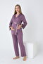 Front Tie Lace Detailed Maternity and Maternity Pajama Set - 2