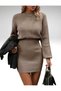 Crew Neck Waist-Tie Women's Knit Dress - 4