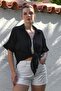 Black Shirt Collar Short Sleeve Non-Filled Washable Casual Woven Shirt 62 67 - 6