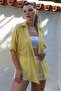 Yellow Shirt Collar Short Sleeve Non-Filled Washable Casual Woven Shirt 62 67 - 4