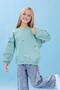 Girl's Ruffle Detailed Floral Embroidered Hooded Oversize Sweatshirt - Çağla - 5