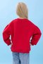 Girl's Heart Pocket Detailed Balloon Sleeve Hooded Sweatshirt - Red - 2