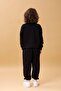 Boy's Crew Neck Embroidered Seasonal Double Suit - Black - 3