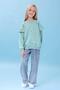 Girl's Ruffle Detailed Floral Embroidered Hooded Oversize Sweatshirt - Çağla