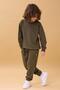 Boy's Crew Neck Embroidered Seasonal Double Suit - Khaki - 7