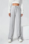 (2 PCS) BLACK GRAY LOOSE LEG CASUAL SWEATPANTS - 4