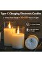 Rechargeable Flameless Candle, Flashing LED Pillar Real Wax Candle with Remote Control and - 4