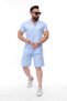 Keten Baby Blue Color Slim Fit Men's Shorts - Shirt Bottom Top Set - 2