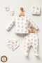 100% Cotton Organic Butterfly Printed Newborn Hospital Discharge Set 5 Pieces - 3
