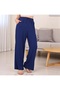 Women's Wrinkled Fabric Palazzo Pants - Elastic Waist, Wide Legs, Comfortable Fit - 2