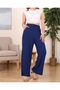Women's Wrinkled Fabric Palazzo Pants - Elastic Waist, Wide Legs, Comfortable Fit - 4